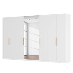 Drehtürenschrank SKØP I Mattglas Weiß/ Kristallspiegel - 360 x 236 cm - 8 Türen - Basic