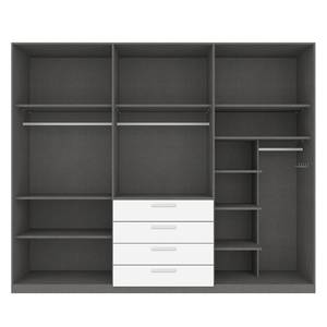 Drehtürenschrank SKØP III Alpinweiß/ Kristallspiegel - 270 x 236 cm - 6 Türen - Classic