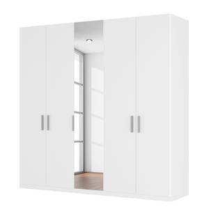 Armoire à portes battantes Skøp II Blanc alpin / Miroir en cristal - 225 x 222 cm - 5 portes - Confort