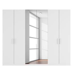 Armoire à portes battantes Skøp II Blanc alpin / Miroir en cristal - 270 x 222 cm - 6 portes - Premium