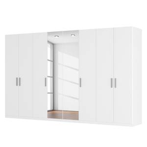 Armoire à portes battantes Skøp II Blanc alpin / Miroir en cristal - 360 x 222 cm - 8 portes - Confort