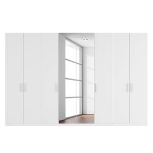 Armoire à portes battantes Skøp II Blanc alpin / Miroir en cristal - 360 x 236 cm - 8 portes - Basic