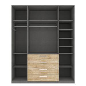 Armoire à portes battantes Skøp II Imitation chêne de Sonoma - 181 cm (4 portes) - 222 cm - Premium - 181 x 222 cm - 4 portes - Premium