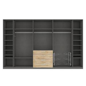 Drehtürenschrank SKØP II Eiche Sonoma Dekor/ Kristallspiegel - 360 x 236 cm - 8 Türen - Comfort