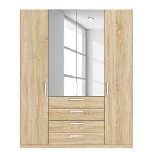 Drehtürenschrank SKØP II Eiche Sonoma Dekor/ Kristallspiegel - 181 x 222 cm - 4 Türen - Comfort