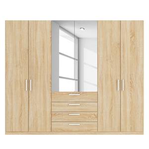 Drehtürenschrank SKØP II Eiche Sonoma Dekor/ Kristallspiegel - 270 x 222 cm - 6 Türen - Premium