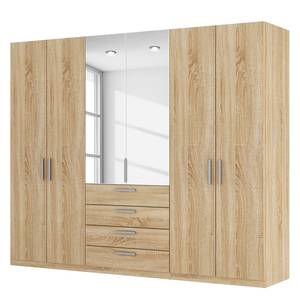 Drehtürenschrank SKØP II Eiche Sonoma Dekor/ Kristallspiegel - 270 x 222 cm - 6 Türen - Basic