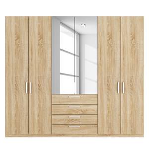 Drehtürenschrank SKØP II Eiche Sonoma Dekor/ Kristallspiegel - 270 x 236 cm - 6 Türen - Classic