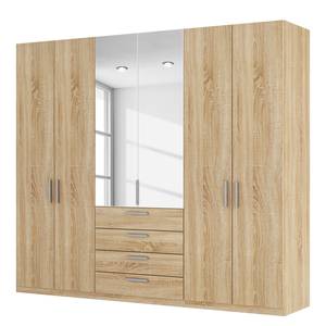 Armoire à portes battantes Skøp II Imitation chêne de Sonoma / Miroir en cristal - 270 x 236 cm - 6 portes - Premium