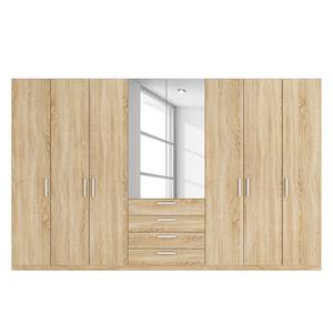 Armoire à portes battantes Skøp II Imitation chêne de Sonoma / Miroir en cristal - 360 x 222 cm - 8 portes - Basic