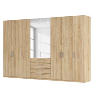 Armoire à portes battantes Skøp II Imitation chêne de Sonoma / Miroir en cristal - 360 x 236 cm - 8 portes - Premium