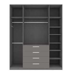 Drehtürenschrank SKØP II Graphit - 181 x 236 cm - 4 Türen - Comfort