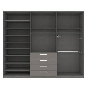 Armoire à portes battantes Skøp II Graphite / Miroir en cristal - 270 x 236 cm - 6 portes - Premium