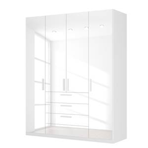 Drehtürenschrank SKØP II Hochglanz Weiß - 181 x 222 cm - 4 Türen - Basic