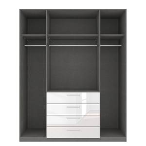 Drehtürenschrank SKØP II Hochglanz Weiß - 181 x 222 cm - 4 Türen - Basic