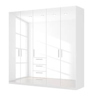 Armoire à portes battantes Skøp II Blanc brillant - 225 x 222 cm - 5 portes - Confort