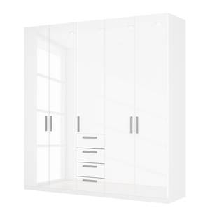 Armoire à portes battantes Skøp II Blanc brillant - 225 x 236 cm - 5 portes - Premium