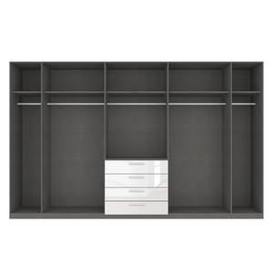 Drehtürenschrank SKØP II Hochglanz Weiß/ Kristallspiegel - 360 x 236 cm - 8 Türen - Basic