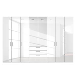 Armoire à portes battantes Skøp II Blanc brillant / Miroir en cristal - 360 x 236 cm - 8 portes - Basic