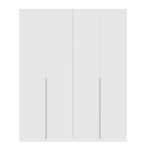Armoire à portes battantes Skøp II Verre mat blanc - 181 x 222 cm - 4 portes - Basic