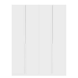 Armoire à portes battantes Skøp II Verre mat blanc - 181 x 236 cm - 4 portes - Basic