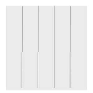 Armoire à portes battantes Skøp II Verre mat blanc - 225 x 236 cm - 5 portes - Premium