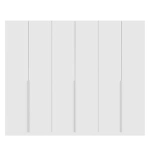 Armoire à portes battantes Skøp II Verre mat blanc - 270 x 222 cm - 6 portes - Confort
