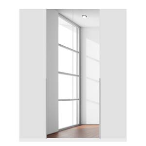 Armoire à portes battantes Skøp II Verre blanc mat / Miroir en cristal - 181 x 222 cm - 4 portes - Confort