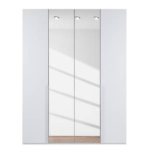 Armoire à portes battantes Skøp II Verre blanc mat / Miroir en cristal - 181 x 236 cm - 4 portes - Classic