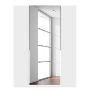 Armoire à portes battantes Skøp II Verre blanc mat / Miroir en cristal - 181 x 236 cm - 4 portes - Confort