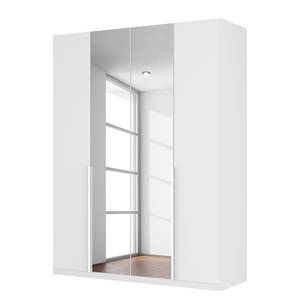 Drehtürenschrank SKØP II Mattglas Weiß/ Kristallspiegel - 181 x 236 cm - 4 Türen - Premium