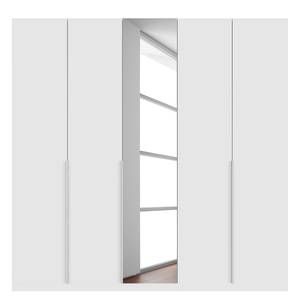 Armoire à portes battantes Skøp II Verre blanc mat / Miroir en cristal - 225 x 222 cm - 5 portes - Premium