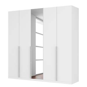 Drehtürenschrank SKØP II Mattglas Weiß/ Kristallspiegel - 225 x 222 cm - 5 Türen - Classic