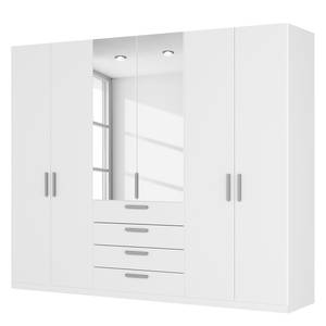 Armoire à portes battantes Skøp III Blanc alpin / Miroir en cristal - 270 x 222 cm - 6 portes - Premium