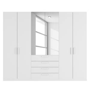 Armoire à portes battantes Skøp III Blanc alpin / Miroir en cristal - 270 x 222 cm - 6 portes - Confort