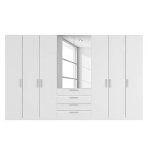 Armoire à portes battantes Skøp III Blanc alpin / Miroir en cristal - 360 x 222 cm - 8 portes - Basic