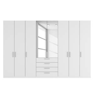 Armoire à portes battantes Skøp III Blanc alpin / Miroir en cristal - 360 x 236 cm - 8 portes - Basic
