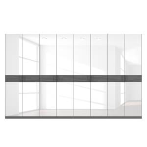 Armoire à portes battantes Skøp III Blanc brillant / Bois de structure graphite - 360 x 222 cm - 8 portes - Classic