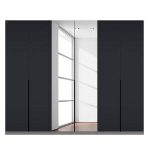 Draaideurkast Skøp zwart matglas/kristalspiegel - 270 x 222 cm - 6 deuren - Basic
