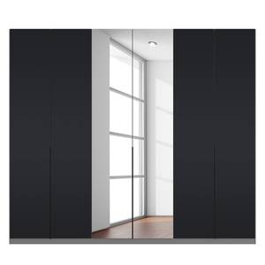 Armoire à portes battantes Skøp Verre noir mat / Miroir en cristal - 270 x 236 cm - 6 portes - Confort