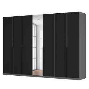 Armoire à portes battantes Skøp Verre noir mat / Miroir en cristal - 315 x 222 cm - 7 portes - Confort