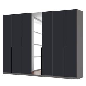 Drehtürenschrank SKØP Mattglas Schwarz/ Kristallspiegel - 315 x 236 cm - 7 Türen - Comfort