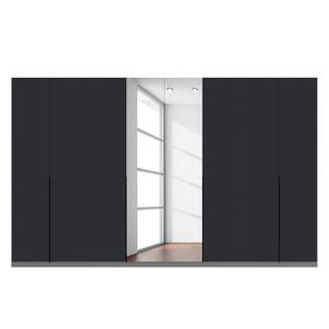 Drehtürenschrank SKØP Mattglas Schwarz/ Kristallspiegel - 360 x 236 cm - 8 Türen - Comfort