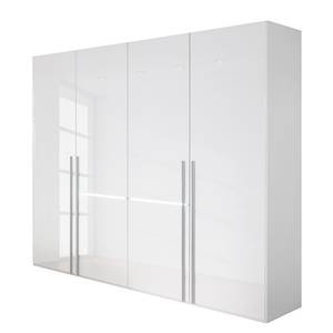 Armoire à portes battantes Park Avenue Blanc alpin / Blanc brillant - Eclairage intégré - 5 portes - Largeur : 300 cm