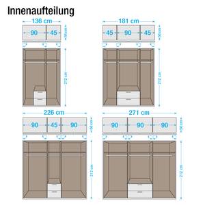 Drehtürenschrank Utrecht II Eiche Sonoma Dekor Mit Spiegel Schrankbreite: 226 cm 5-türig