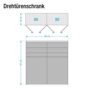 Drehtürenschrank Valerie Erle Teilmassiv - 189 x 197 cm - 4 Türen - Ohne Kranzblende