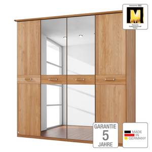 Armoire à portes battantes aulne partiellement massif - 189 x 197 cm - 4 portes - Avec corniche