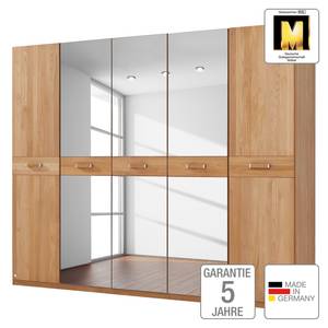 Armoire à portes battantes aulne partiellement massif - 235 x 214 cm - 5 portes - Sans corniche