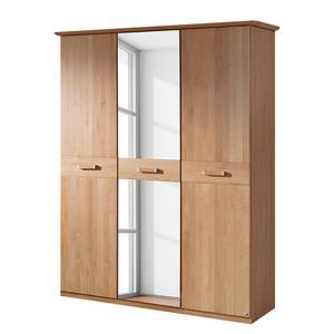 Armoire à portes battantes aulne partiellement massif - 142 x 214 cm - 3 portes - Avec corniche