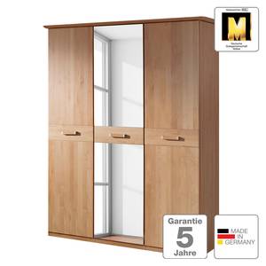 Armoire à portes battantes aulne partiellement massif - 142 x 214 cm - 3 portes - Avec corniche